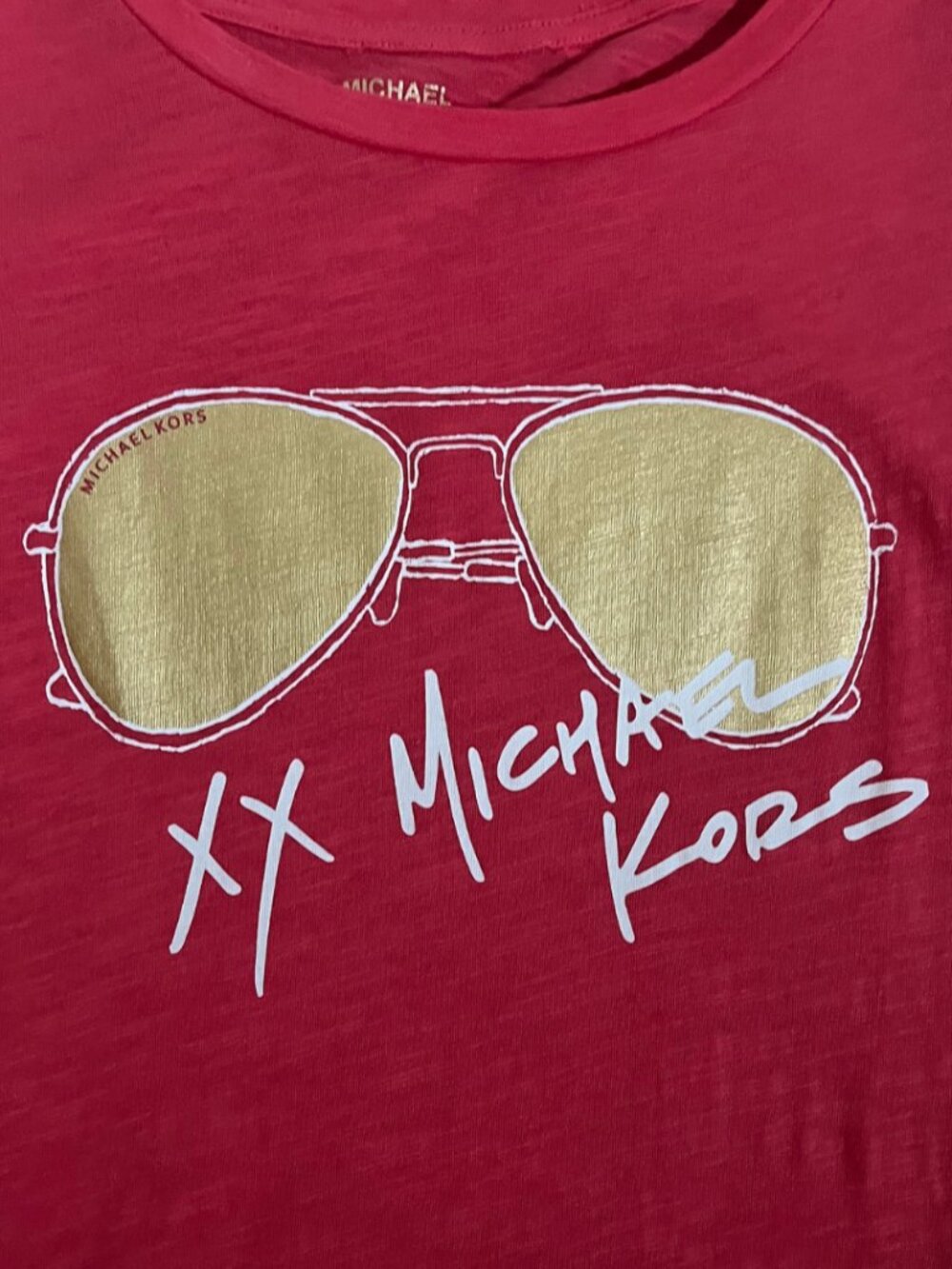 Michael Kors xx MK Sunglasses Tee • Size X-Small • Pink/Coral